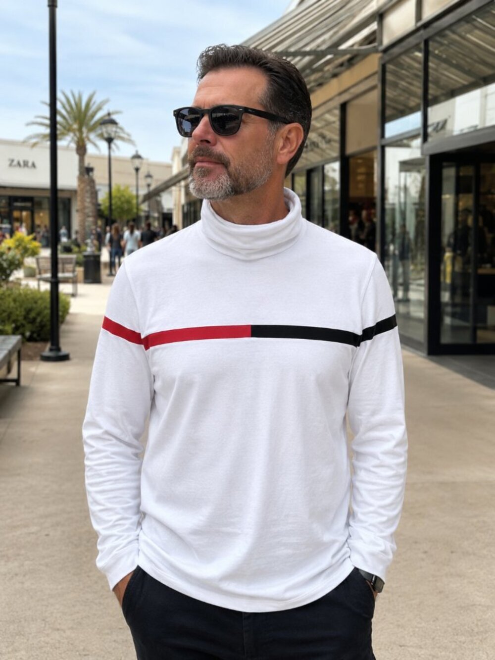 Mens Tommy Hilfiger Turtleneck Shirt (LARGE)